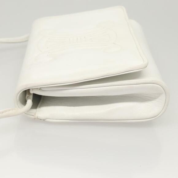 CELINE Shoulder Bag Leather White Gold - Picture 5 of 13